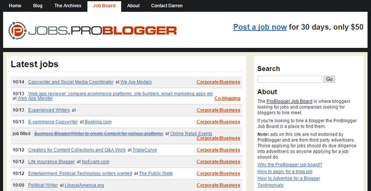 Problogger job board