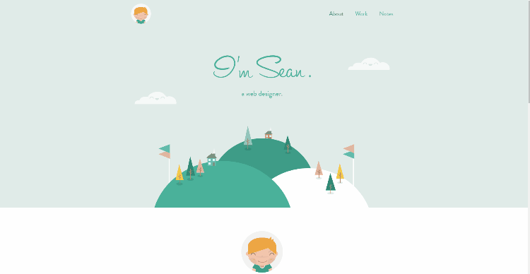 Example of personal website (new) - Sean