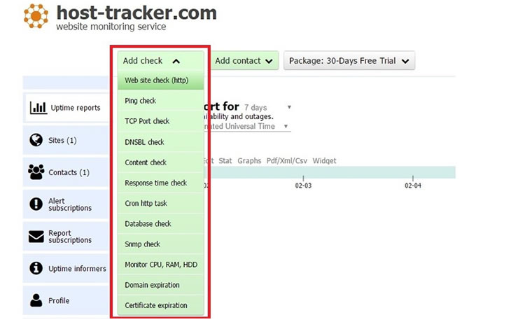 host tracker user dashboard