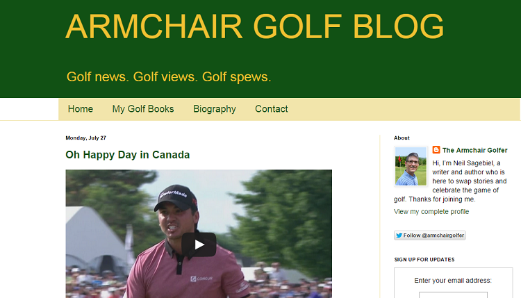armchair golf blog screenshot