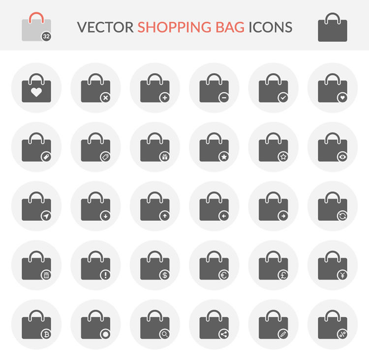 Vector Shopping Bag Icons