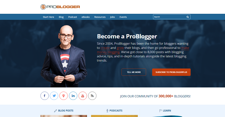screenshot of problogger