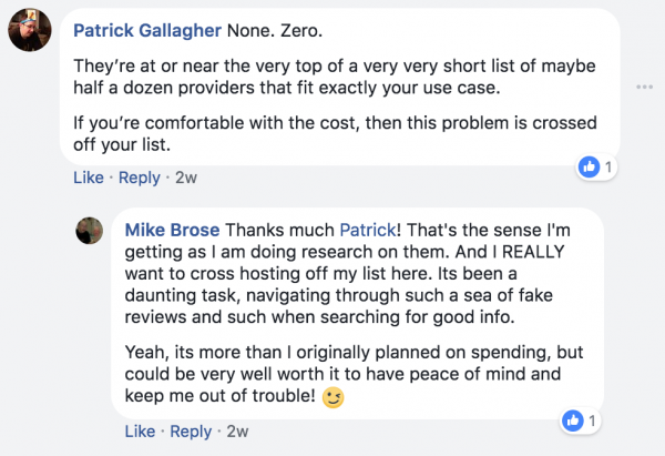 Feedback from Patrick Gallagher
