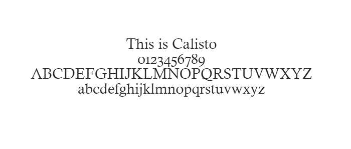 Web Safe Fonts - Calisto