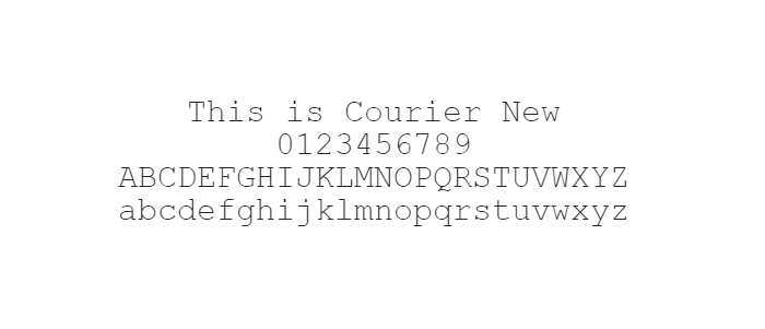Web Safe Fonts - Courier New