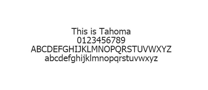 Web Safe Fonts - Tahoma