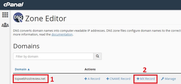 Setting up MX record of your custom email inbox in cPanel