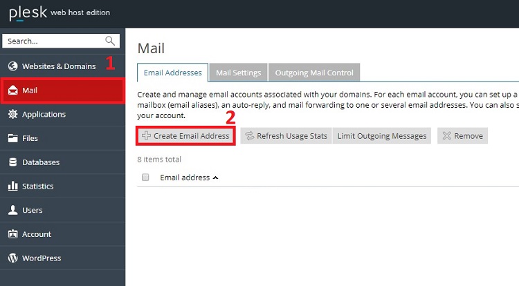 Setting up your custom email inbox with plesk