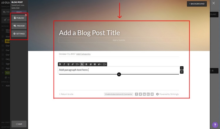 Adding a Blog section to interact with your visitors.