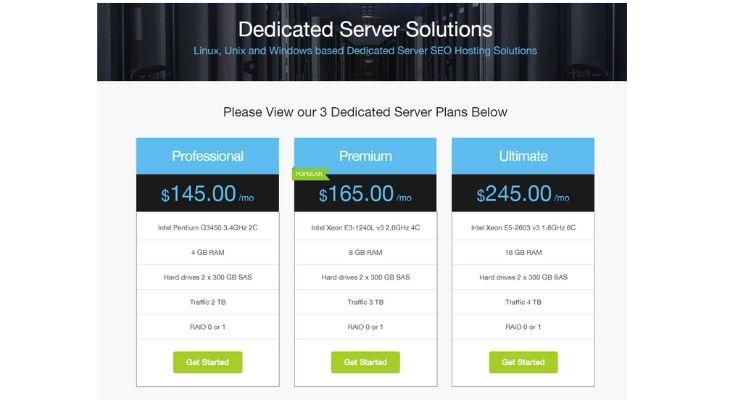 Miss Hosting dedicated server hosting plan