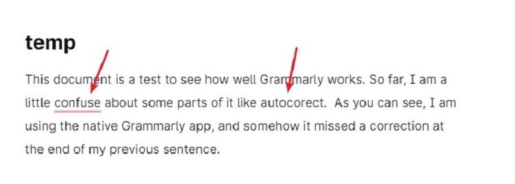 There are times when Grammarly somehow misses the mark