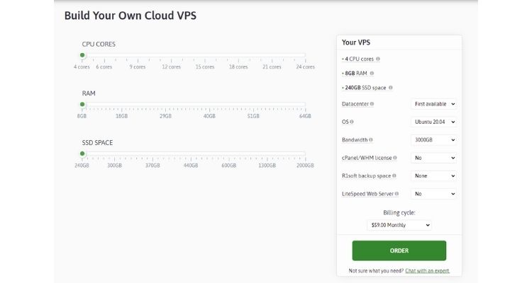 Build your own self-managed cloud VPS hosting on ScalaHosting