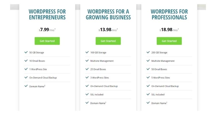 Network Solutions WordPress hosting plan
