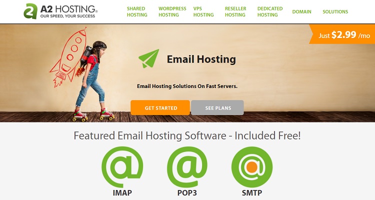 A2 Hosting - unlimited mailboxes starting at $2.99/mo
