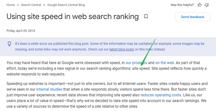 Google clearly highlights why site speed is important and it's a part of their ranking algorithms.