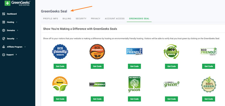 GreenGeeks Seal
