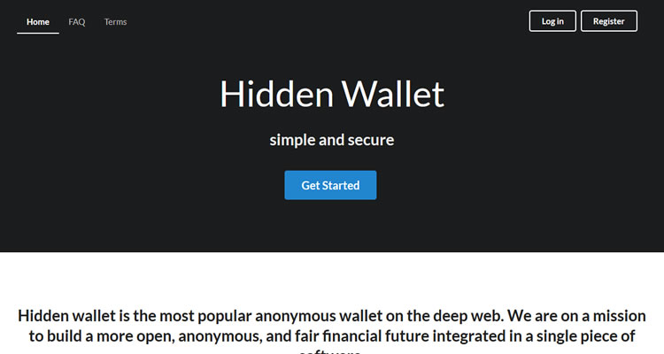 Screenshot of Hidden Wallet on the Dark Web