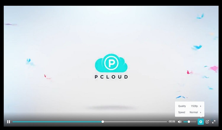 pCloud integrates audio and video players.