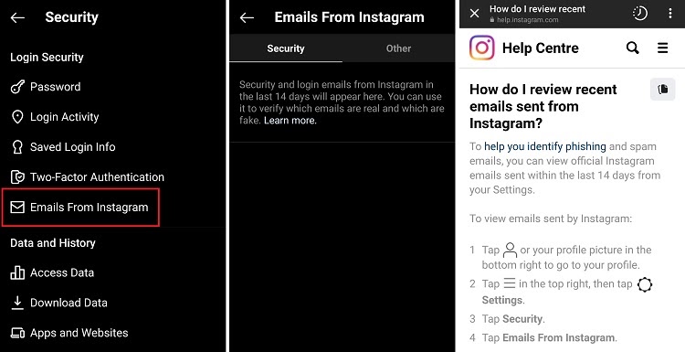 Instagram offers several tools to help protect user accounts.