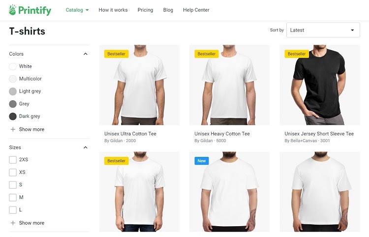Suppliers like Printify help you run a t-shirt business without the need to hold inventory.
