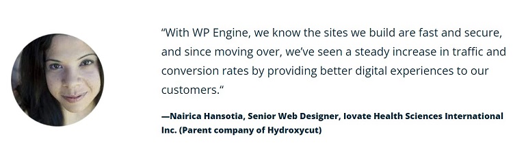 WP Engine boasts many happy customers confident in their services.