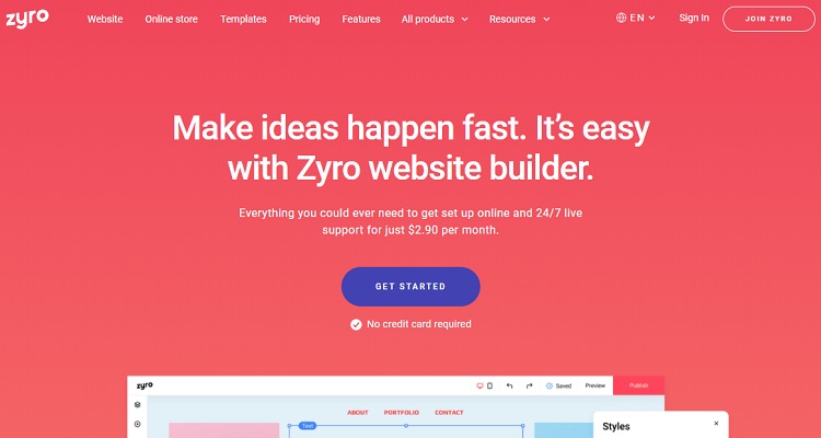 Zyro - A solid eCommerce alternative to Shopify