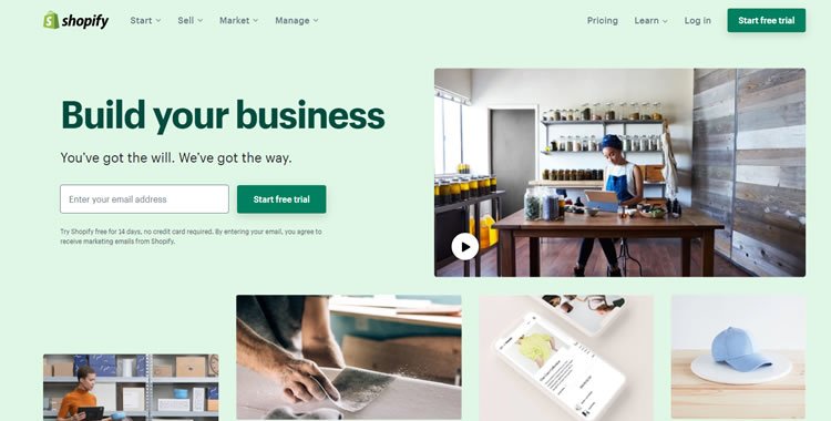 Shopify ecommerce platform - build and grow your business online
