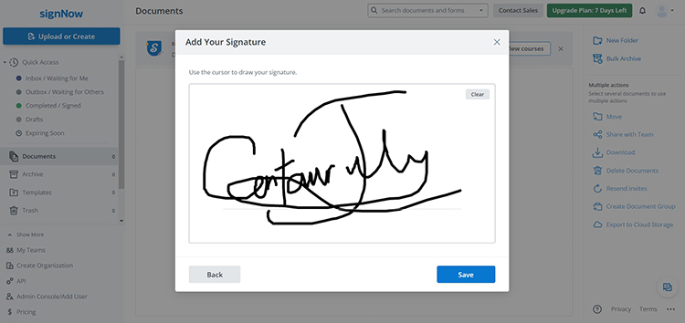 'Draw' out of your signature