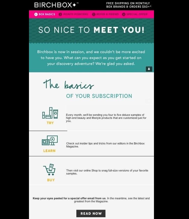 Example of welcome email